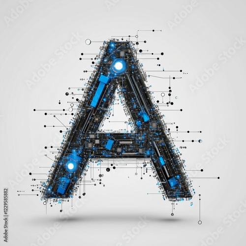 A,a, buchstabe, letter, , nummer, number,  zahl, technisch, glasperlen, schaltkreis, computer, relais, transistor, leiterplatte, leiterbahn, pc, number, einrahmen, 3d, null, symbol, zeichen, 0, alphab photo