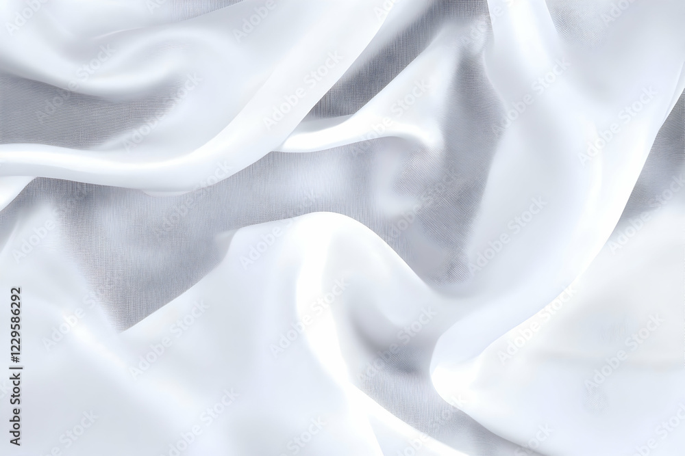 Fototapeta premium White Fabric Flows Gracefully, Creating Elegant Folds and Textures Gently