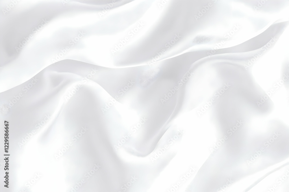 Obraz premium White Satin Fabric Background Gently Flows and Creates Soft Waves