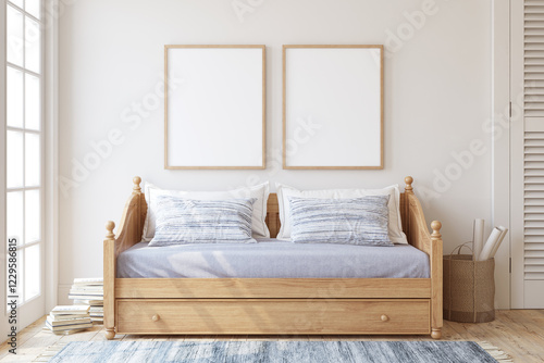 Bedroom interior mockup. Te...