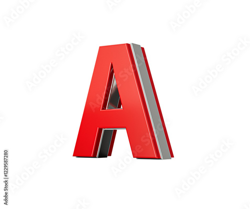 Vibrant Red Capital Letter A Gleams With Its Sleek Design Bold Font With Sharp Edges 3D Illustration