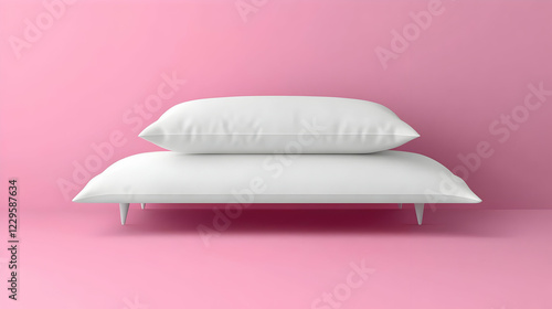 Two White Pillows Resting o...