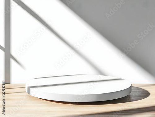 White Cylinder Podium Displ...