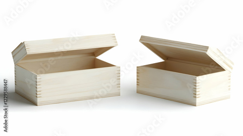 Two Open Empty Light Wooden...