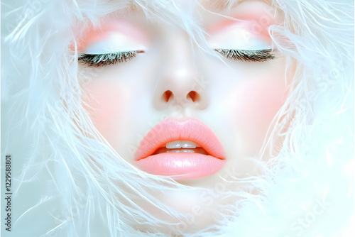Beautiful Woman with White ...