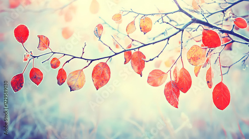 Frosty Red and Orange Autum...