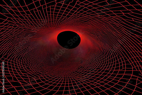 Red Grid Tunnel Forms a Vor...