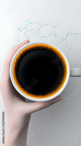 Hand Holds a Cup of Coffee ...