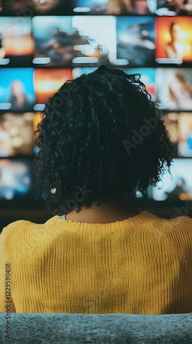 Woman Viewing Multiple Imag...