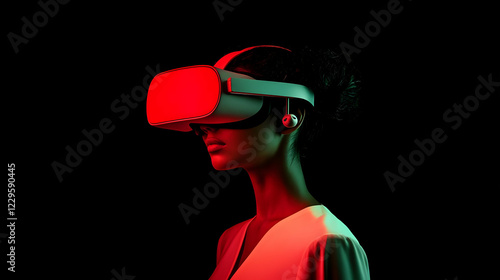 Woman Immersed in Virtual R...