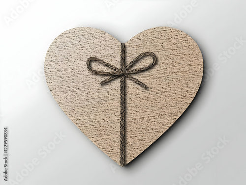 Beige Textured Heart with T...