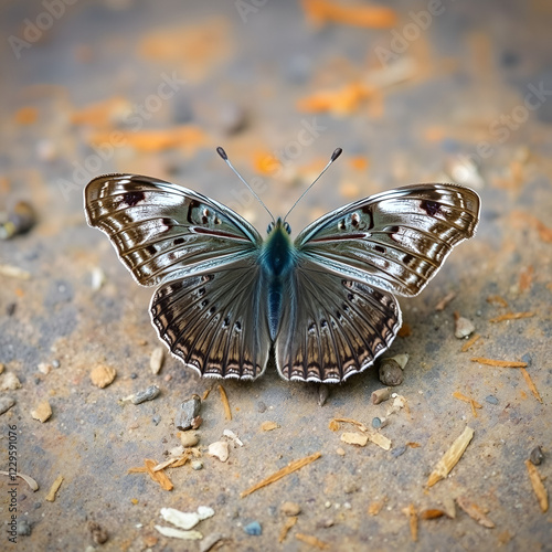 Butterfly from the Taiwan (Hypolycaena kina inari (Wileman, 1908) ) Taiwan black star small gray butterfly photo