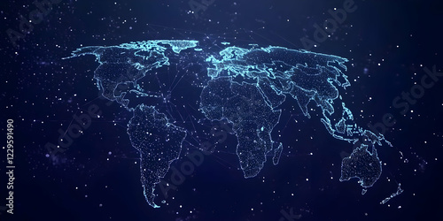 Glowing World Map Shows Int...