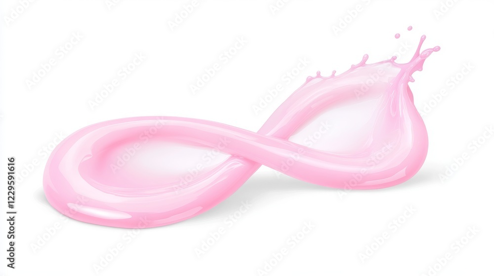 Spilled Pastel Pink Nail Polish Creating Flowing Liquid Design on White Background Spilled Pastel Pink Nail Polish Creating Flowing Liquid Design on White Background