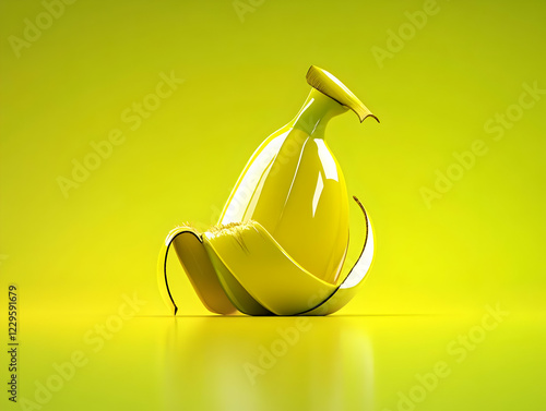 3D Rendered Glossy Yellow B...