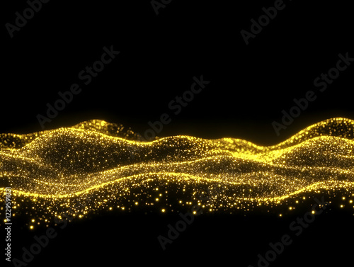 Abstract Golden Particles F...