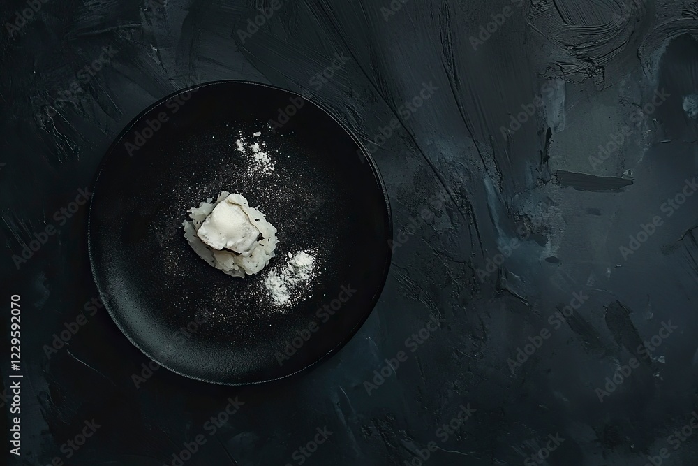 sushi on black plate aerial view with dark background sushi on black plate aerial view with dark background