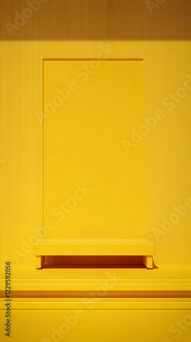 3D Yellow Room with Platfor...