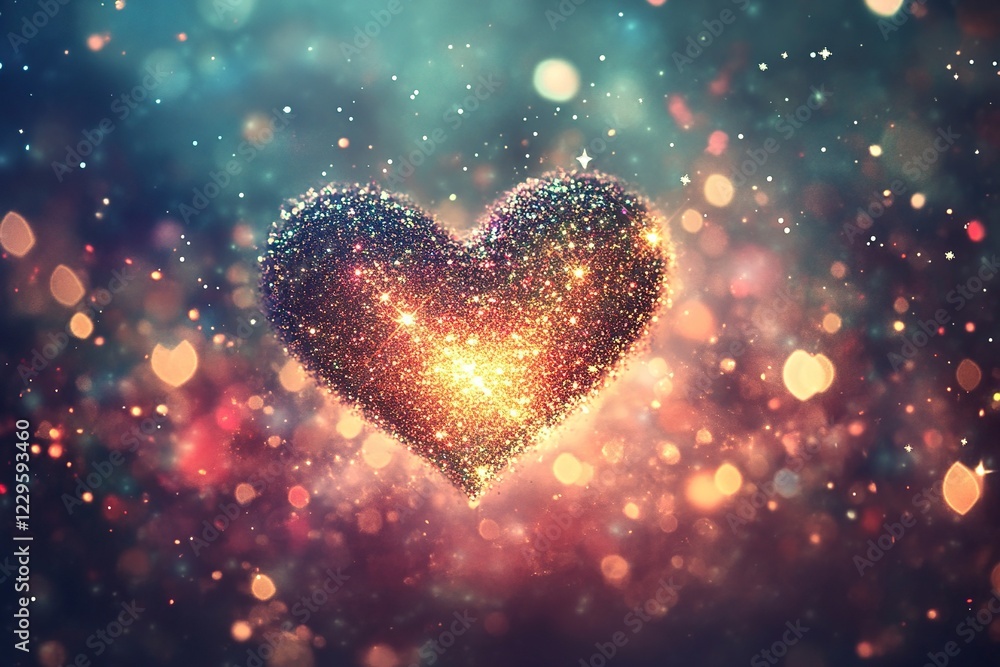 Heart Glitter Sparkling Particles Love Fireworks 3D illustration.
Heart Glitter Sparkling Particles Love Fireworks 3D illustration.
