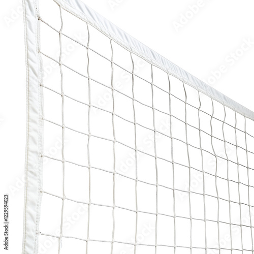 Crisp White Volleyball Net on transparent background.