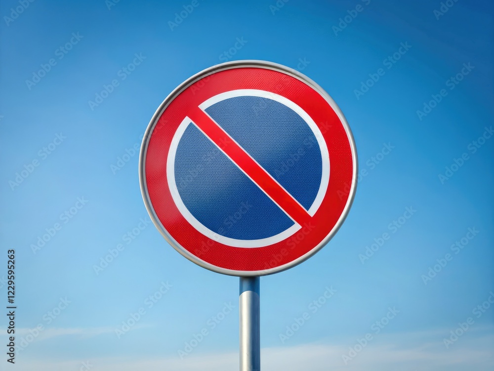 A minimalist red circle-slash on a clean background signifies prohibited parking. A minimalist red circle-slash on a clean background signifies prohibited parking.