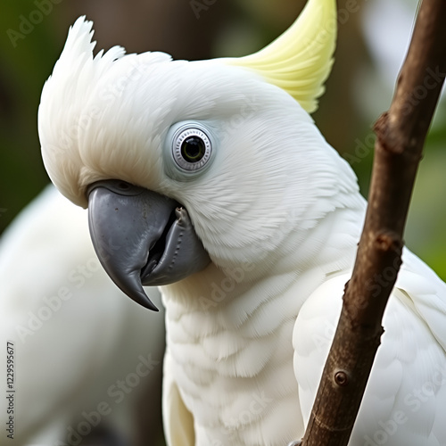 Eleonora cockatoo - Cacatua galerita eleonora, beautiful white parrot from Aru islands, Indonesia. photo