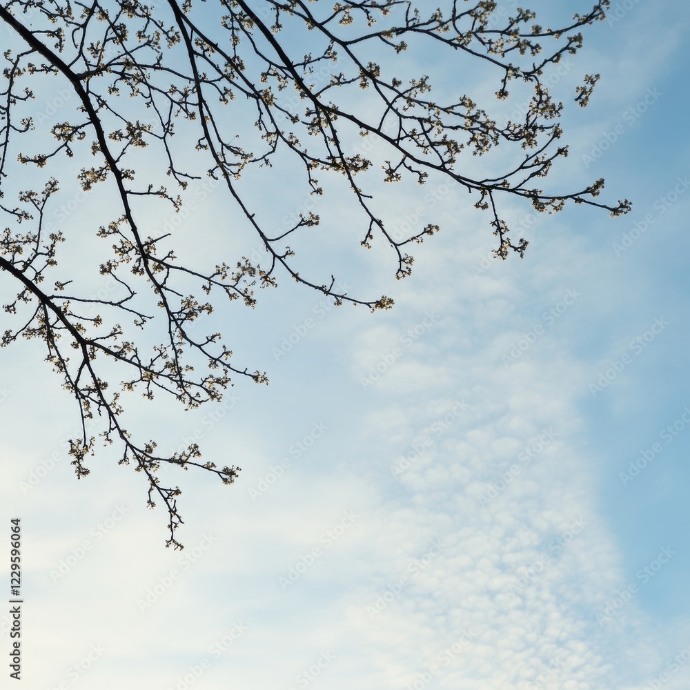 Spring Blossoms: Branches Against a Blue Sky Spring Blossoms: Branches Against a Blue Sky