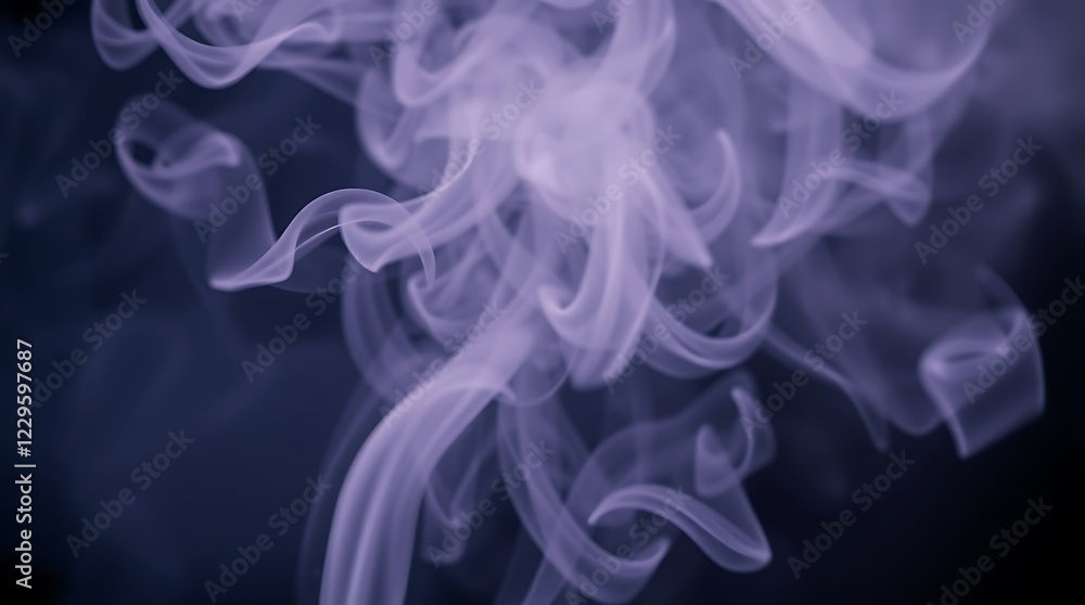 Obraz premium Ethereal Purple Smoke Swirling on a Dark Background