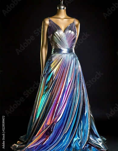 iridescent gown that looks like liquid metal- 