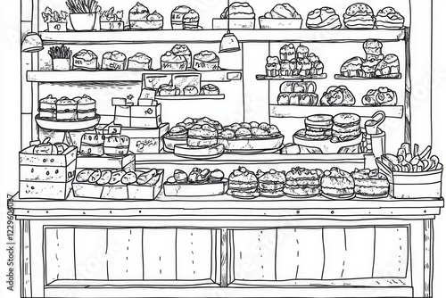 Wallpaper Mural Charming Bakery Display with Delicious Treats Torontodigital.ca