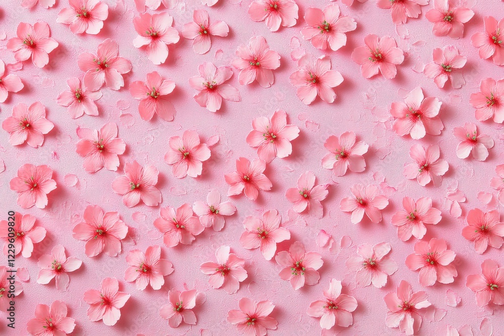 Fototapeta premium There are a multitude of beautiful pink flowers on a pink background