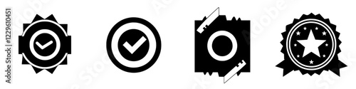 Design collection of modern checkmark badges representing approval and quality assurance in various styles