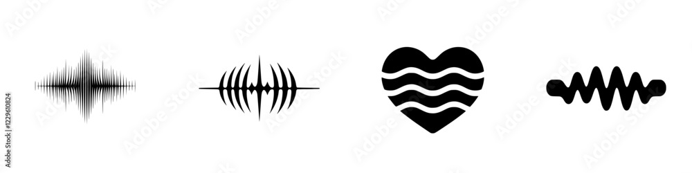 Sound wave patterns illustrating rhythm, frequency, and emotion in music art design Sound wave patterns illustrating rhythm, frequency, and emotion in music art design