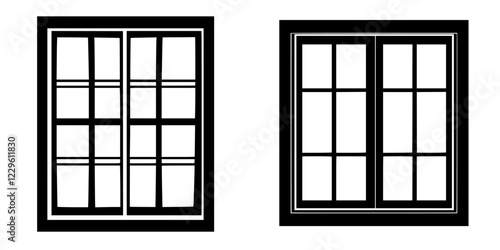 Black and white window designs showcasing different styles and framing options for home interiors