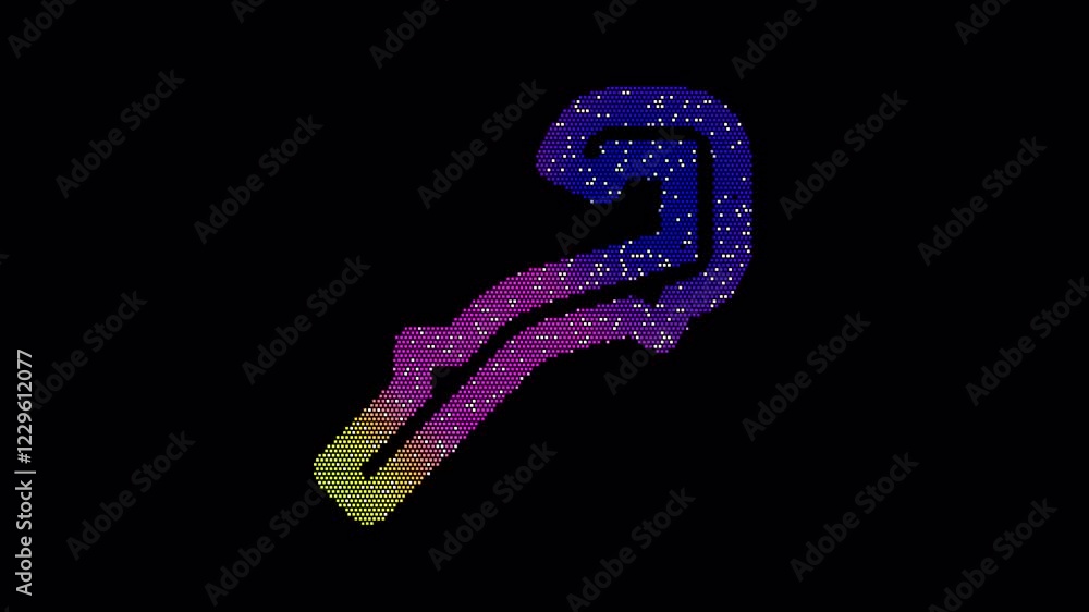 Icon staff is made up of LED square shapes that shimmer and flicker. There are black dead diodes. In-Out looped. Alpha BW at the end Icon staff is made up of LED square shapes that shimmer and flicker. There are black dead diodes. In-Out looped. Alpha BW at the end