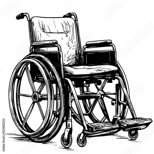 Wheelchair on a plain background symbolizing mobility and accessibility challenges in society