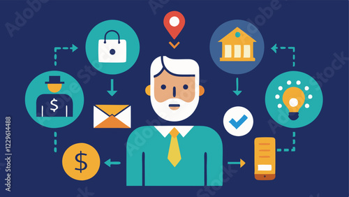 These vector illustrations can communicate the breadth and depth of services offered in wealth management to affluent clients while emphasizing the tailored approach of financial
