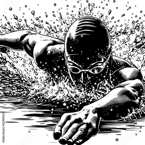 Swimmer swimming in water