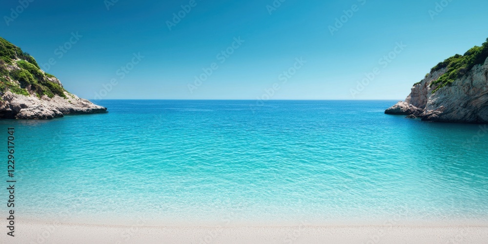 Fototapeta premium Tranquil beach scene coastal area nature photography serene environment panoramic view relaxation concept