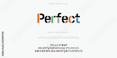 Perefect modern abstract alphabet font. Minimal technology typography, Creative urban sport fashion futuristic font and with numbers. vector illustration