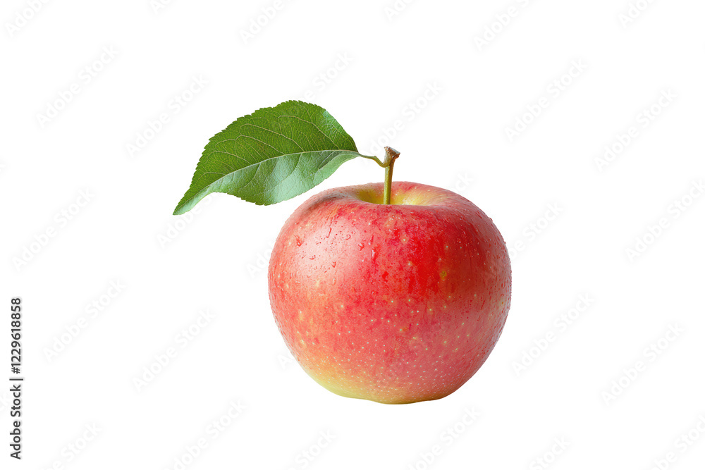 Isolated Red Apple with Water Droplets Isolated Red Apple with Water Droplets