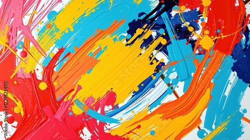 Abstract Easter Art - Dynamic Brushstrokes in Spring Colors