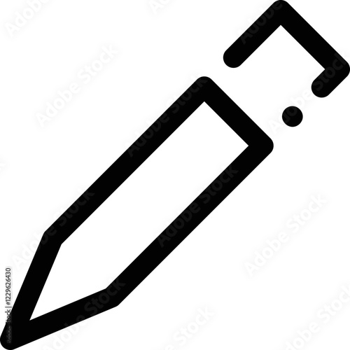 Writing tool icon, pencil outline
