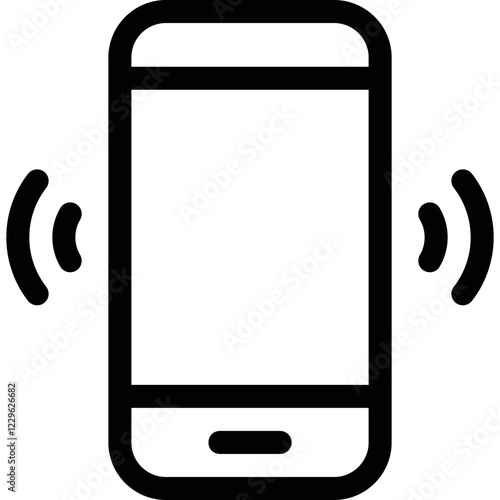 Silent mode icon, phone vibration