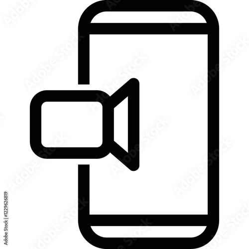 Phone video call icon, isolated on white
