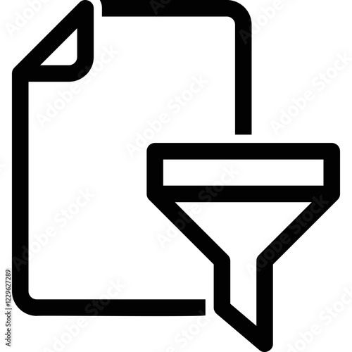 Filtered Document Icon, Isolated
