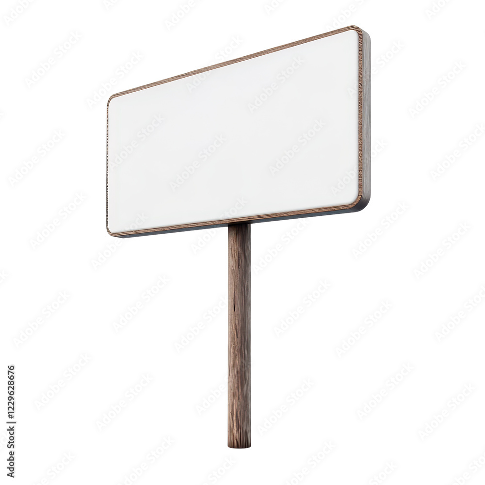 Fototapeta premium A blank wooden sign ready for custom messages or advertisements.