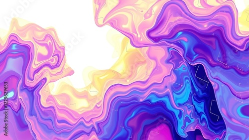 Abstract Winter Snowfall: Swirling Paintbrush Stroke Art