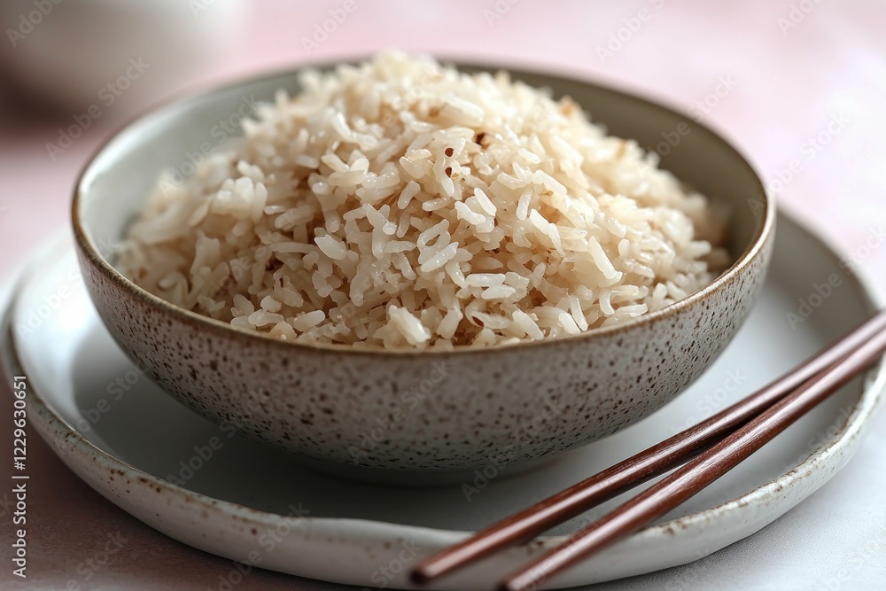 Fluffy rice bowl delicious aroma inviting Fluffy rice bowl delicious aroma inviting