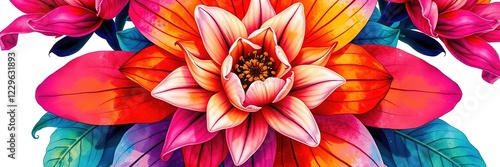 Boho Floral Watercolor Design - Artistic Illustration